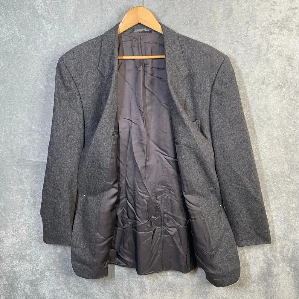 Ermenegildo Zegna Sport Coat Mens IT 56‎ US 46 Charcoal Gray Wool Blazer Italy